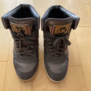 Michael Kors high top wedge sneakers size 6